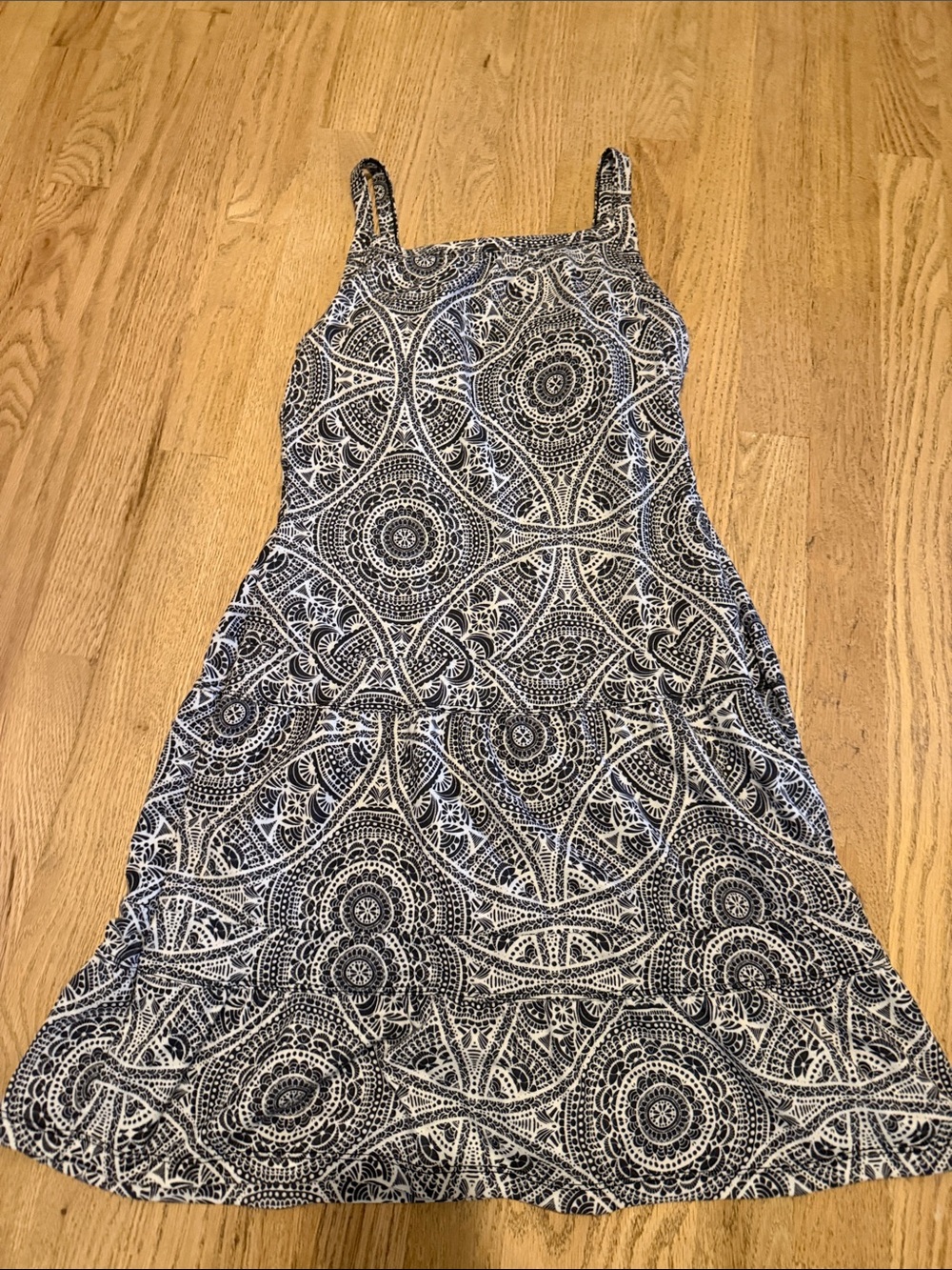 Prana Navy and White Printed Midi Sundress